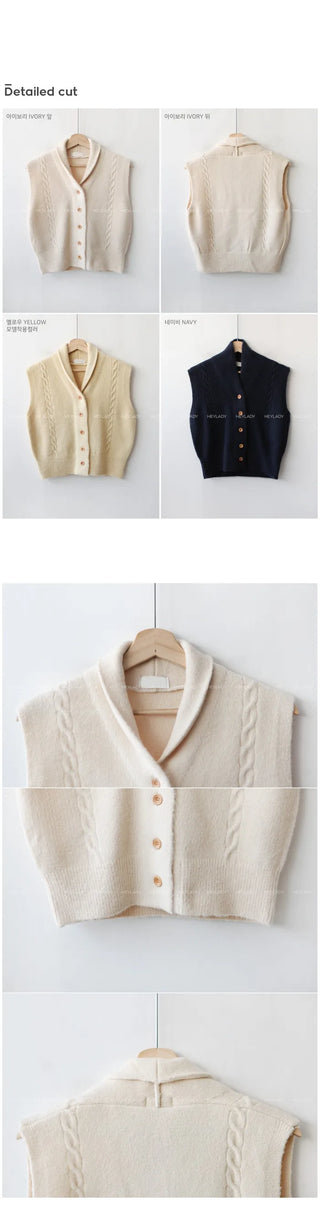 Wool blend vest top