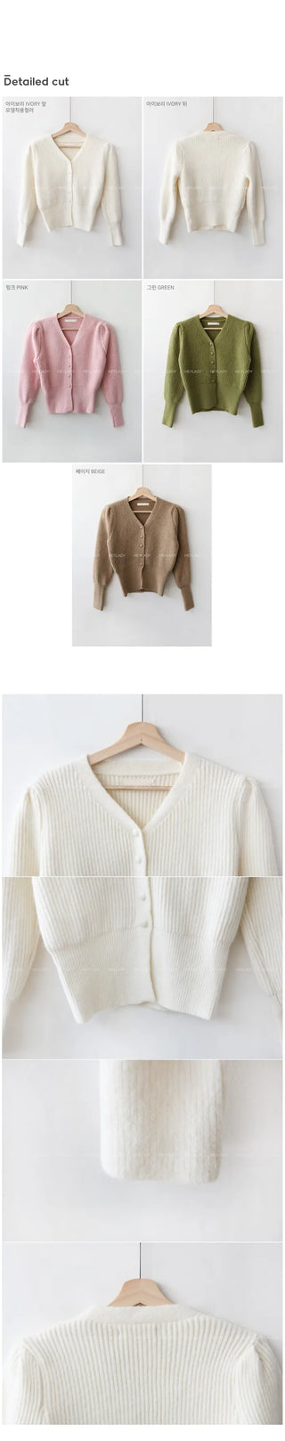 Attractive Fit! Ribbed Long-Sleeve Cardigan