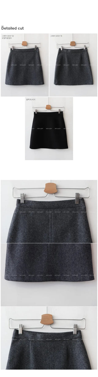Warm! Wool blend mini skirt