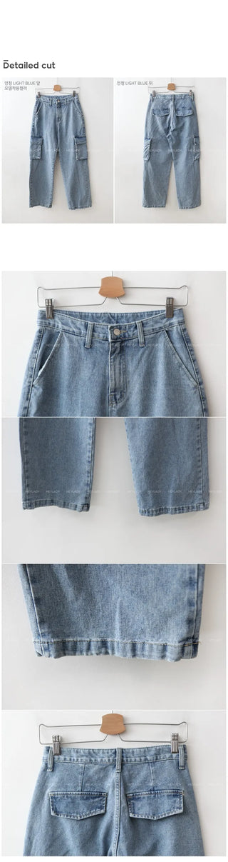 Denim cargo pants