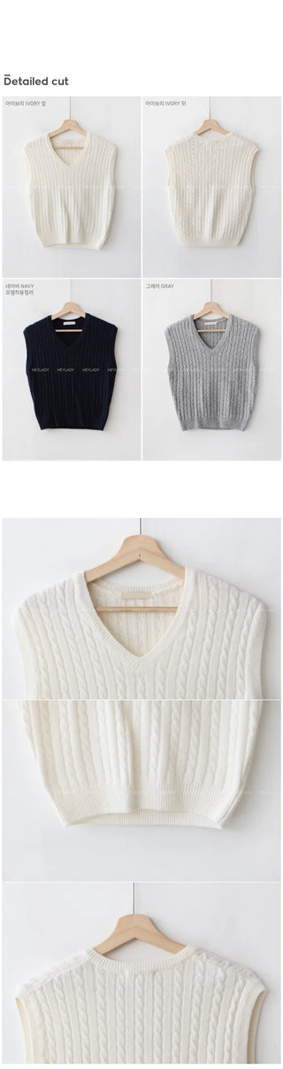 Cable wool vest