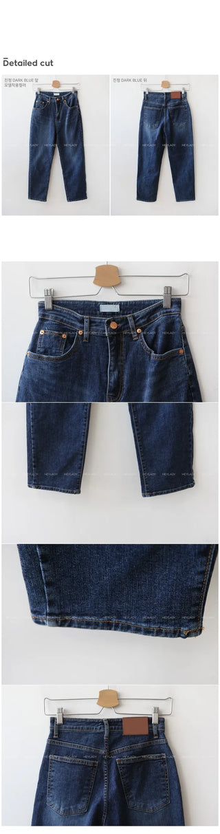 Straight cotton denim pants