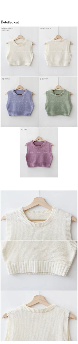 Cropped knit vest