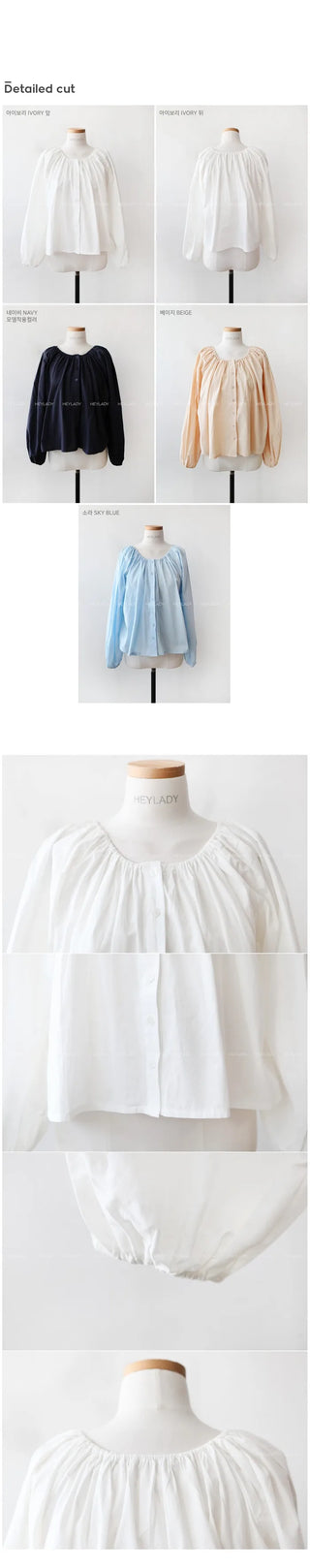 Shirred blouse top