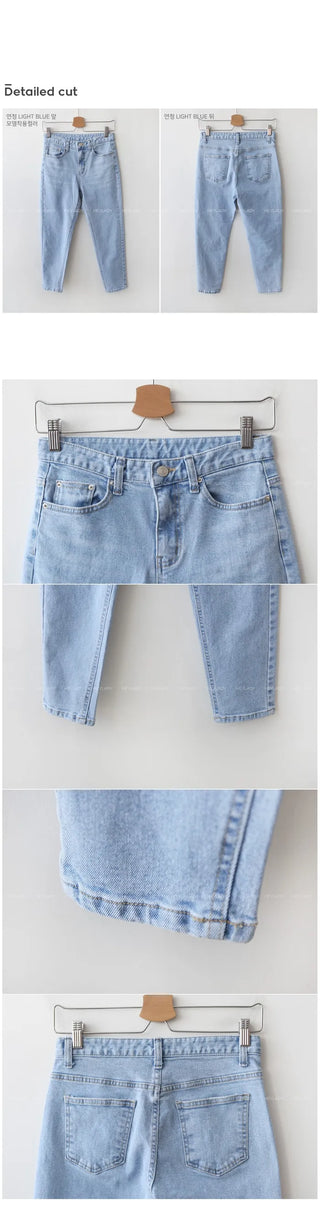 Straight denim pants