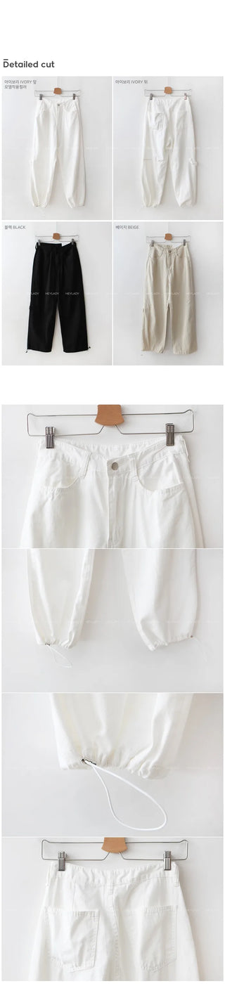 String cotton pants