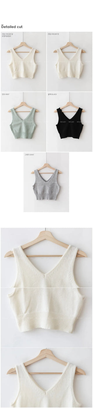 V-neck knit vest