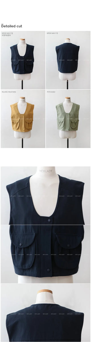 Cotton pocket vest