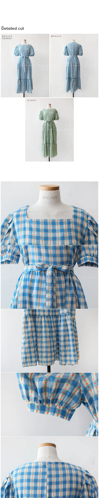 Checked long dress