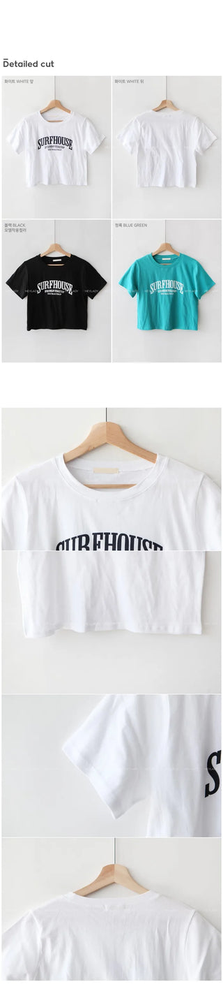 Lettering Cropped T-Shirt
