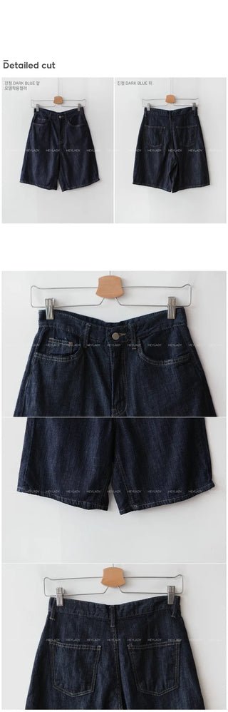 Low denim shorts