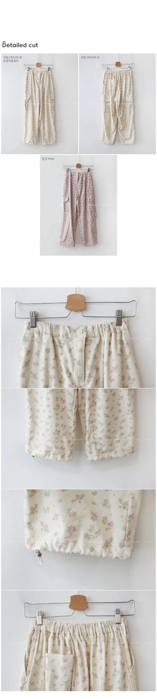 Flower Corduroy Pants