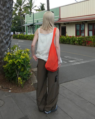 Waist drawstring cargo parachute pants