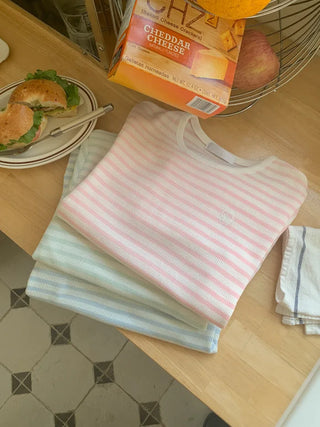 Striped long-sleeved T-shirt (3c)