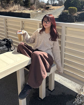 (Unisex) Brown Cotton Balloon Pants