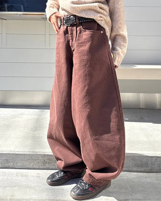 (Unisex) Brown Cotton Balloon Pants