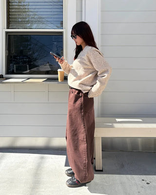 (Unisex) Brown Cotton Balloon Pants