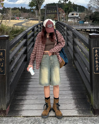 One-patch pocket check shirt