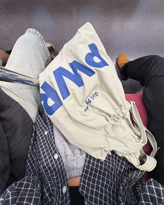PWR Print Drawstring Tote Bag