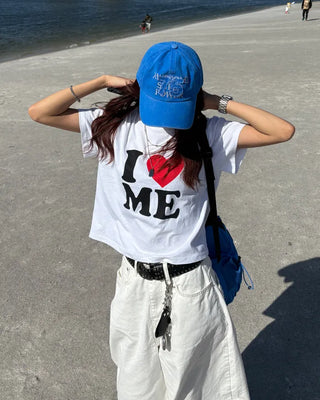 I Love Me Semi-Cropped Half T-Shirt