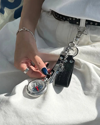 Leather tag key ring
