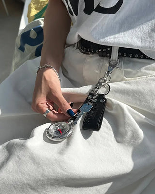 Leather tag key ring
