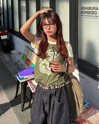26 Print Raglan Half T-Shirt