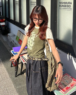 26 Print Raglan Half T-Shirt