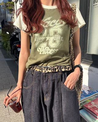 26 Print Raglan Half T-Shirt