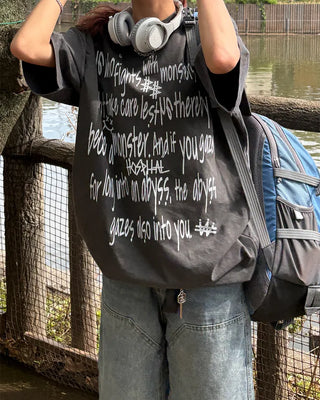 Alphabet Lettering Half T-Shirt