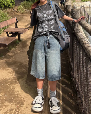 Alphabet Lettering Half T-Shirt