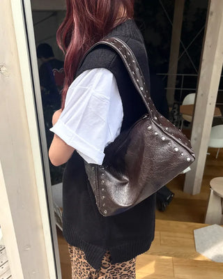 Sideline Studded Wide Shoulder Bag