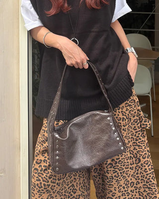 Sideline Studded Wide Shoulder Bag