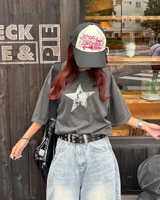 (Unisex) Pigment Star Half T-Shirt