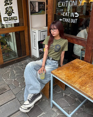 9 Effect Lettering Half T-Shirt