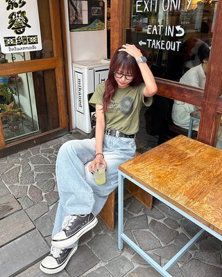 9 Effect Lettering Half T-Shirt