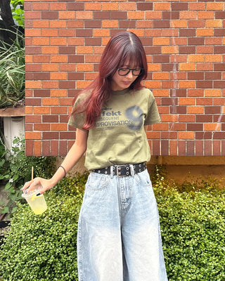 9 Effect Lettering Half T-Shirt