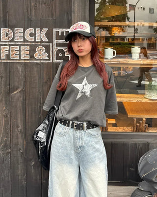 (Unisex) Pigment Star Half T-Shirt