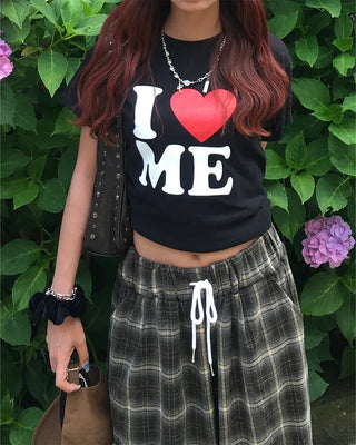 I Love Me Semi-Cropped Half T-Shirt