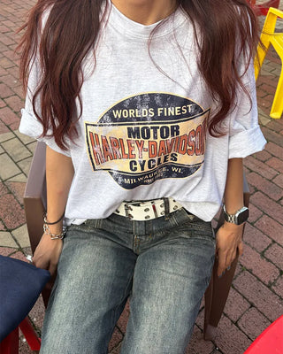 (Unisex) HARLEY print T-shirt