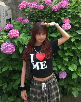 I Love Me Semi-Cropped Half T-Shirt