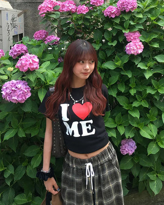 I Love Me Semi-Cropped Half T-Shirt