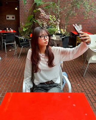 2-way loose sheer summer knit T-shirt