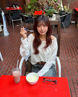 2-way loose sheer summer knit T-shirt