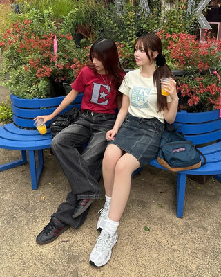 Ester Pattern Patch Half T-Shirt