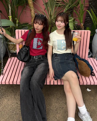 Ester Pattern Patch Half T-Shirt