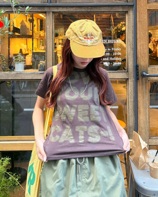 Full lettering semi-cropped T-shirt