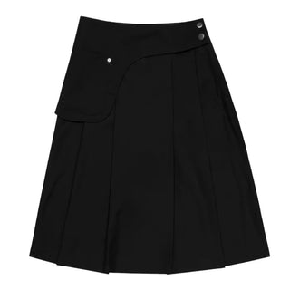 Belted pleated skirt