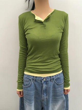 [7 colors] Layered T-shirt