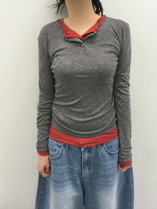 [7 colors] Layered T-shirt